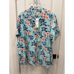 Oliver Burke Mens Tropical Floral Short Sleeve Button Up Shirt XXL